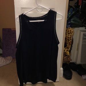 navy cold shoulder top